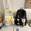 Schoolbag Japanese ins high value fresh and sweet backpack large capacity lightweight backpack contrasting color junior high school student schoolbag