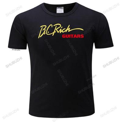 Rich Guitars BC Rich Black Tee Men Cotton T-shirt Men Adult Slim Fit T Shirt Cool Short Sleeve Mens Male Round Neck Teeshirts