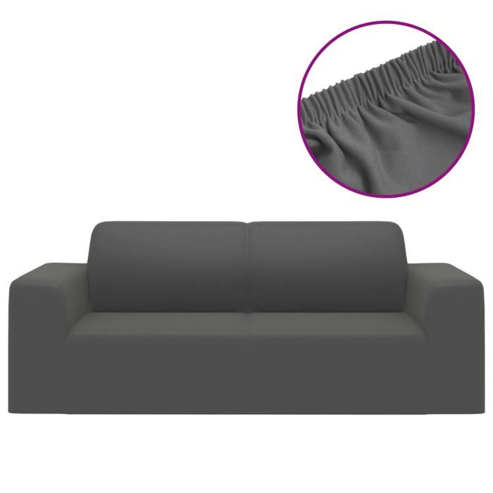 VidaXL Housse extensible canapé 2places Anthracite Jersey de polyester 332937