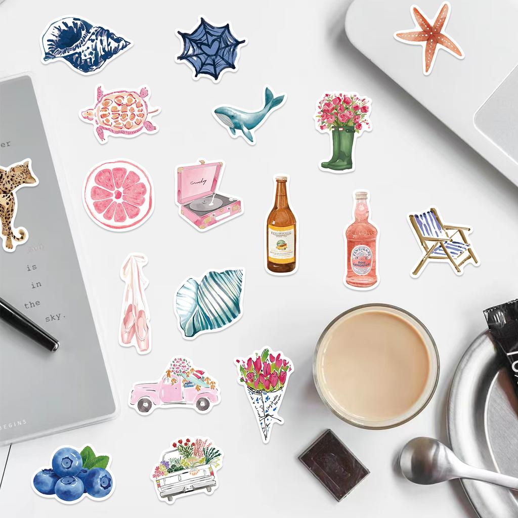 100 Watercolor Diary Graffiti Stickers DIY Decorative Guitar Laptop Suitcase DIY Waterproof