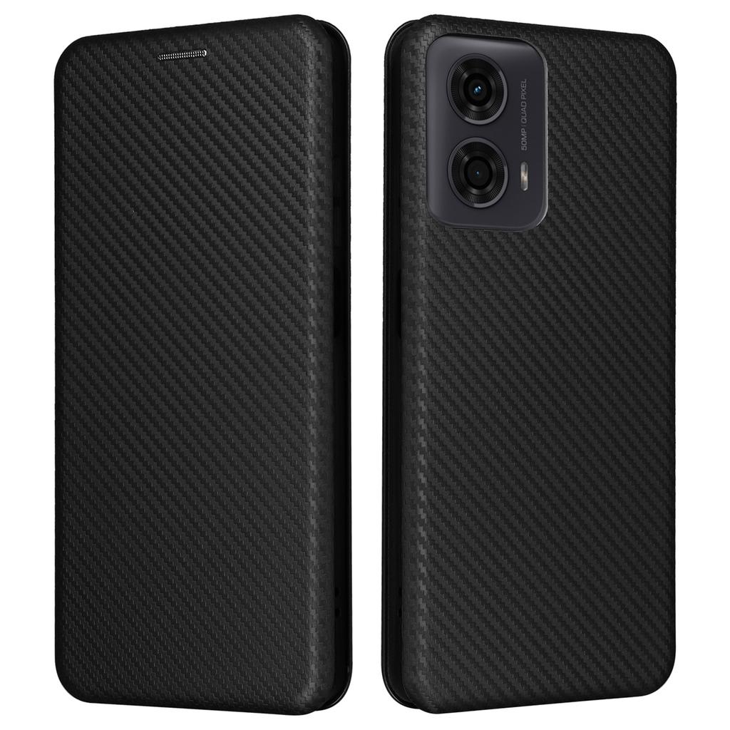 Για Motorola Moto E14 4G/G04 4G/G04s 4G/G24 4G Θήκη Δερμάτινη Υφή Ανθρακονήματος Μαγνητική Προστατευτική Θήκη Τηλεφώνου