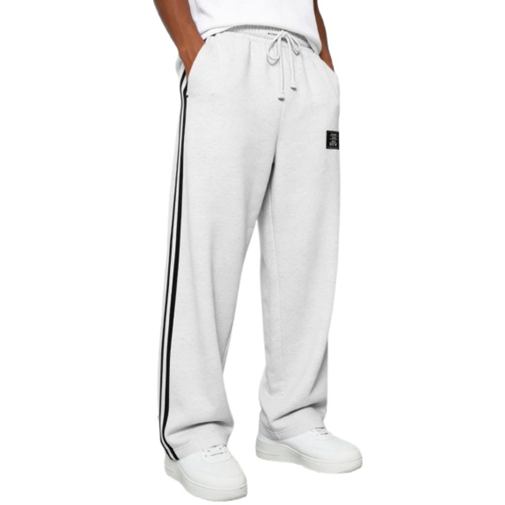 Men's Loose Drape Straight Sweatpants Wide,leg Athleisure Trousers