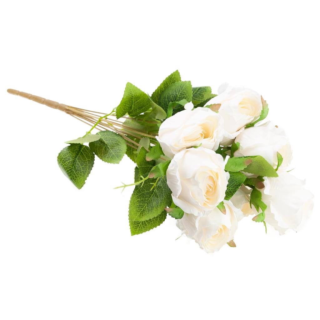 Single Velvet Rose, Realistic Rose Flower, Decorative for a Composition Vase, White