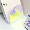 Decorative Book Holders for Home 1 Pair Acrylic Bookends, Clear Ends Shelves, Arch Display Racks DVDs Stopper, Bookshelf Organizer Bedroom Library
