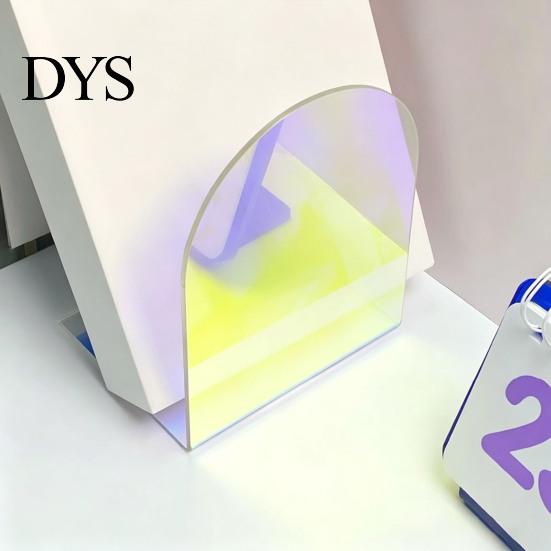 Decorative Book Holders for Home 1 Pair Acrylic Bookends, Clear Ends Shelves, Arch Display Racks DVDs Stopper, Bookshelf Organizer Bedroom Library