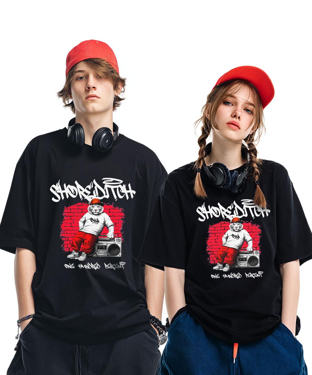 Стопроцентная футболка Ohpxharmonia Shoreditch с коротким рукавом, полу-оверсайз Black/4Xl(120)