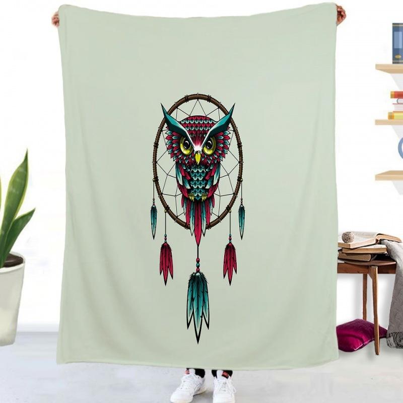 Blue Dream Catcher Blanket Flannel Throw Blanket for Kids Adults Lightweight Soft Warm Blankets for Bed Sofa Office 130x150cm
