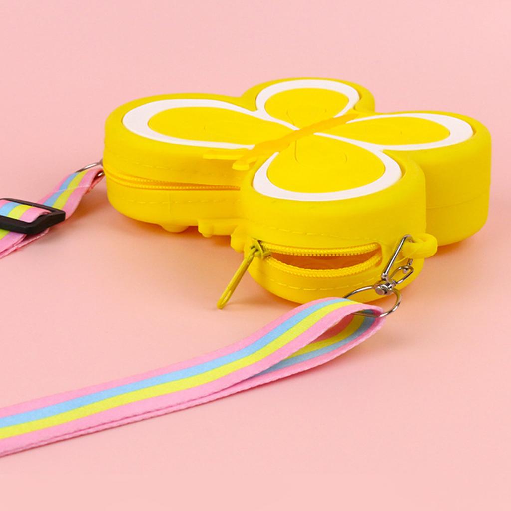 Silicone Mini Coin Purses Kids Girls Shoulder Bag Handbags Lovely Cartoon Crossbody Purses with Adjustable Strap Gift