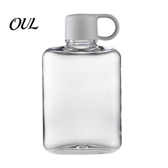 Compact Water Bottle for Hiking Portable Tritan Flat Bottle, Lightweight Slim Design, Large Outdoor Sports Drinking Capacity Leakproof Kettle, Travel