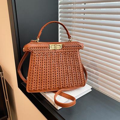 Damenhandtasche, Neue Modische Gewebte Tasche, Hochwertiges Aussehen, Handtasche mit Großem Fassungsvermögen, Vielseitige Umhängetasche für den Weg zur Arbeit