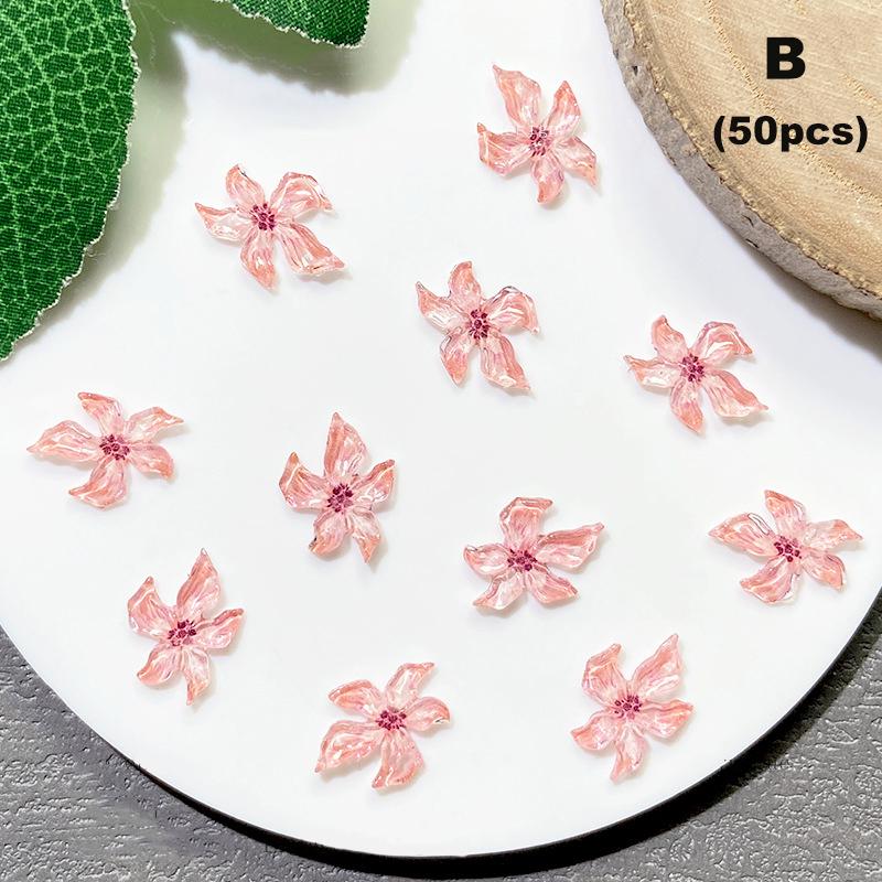 

20/50Pcs Mixed-Color Lily Flowers Nail Charms Soft 3D Sculpture Flower Resin Gradient Lily Nail Art Decoration Manicure Salon