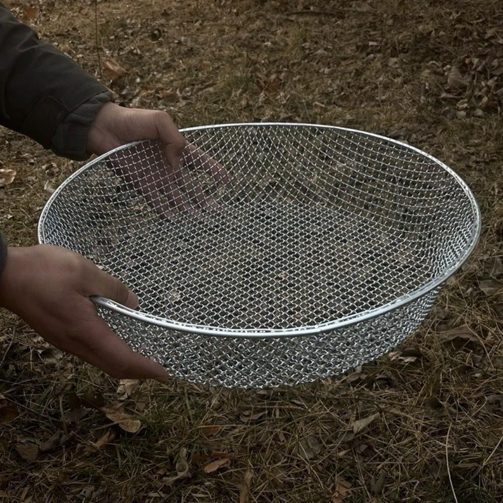4/6/8 MM Garden Soil Sifter Mesh Basket Rust-Resistant Metal Soil Sieve Round Heavy Duty Gardening Sand Sieve Lawn Composting