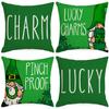 St. St. Patrick's Day Kissenbezug Zwerg Vierblatt Kissenbezug Heimdekoration Leinen Kissenbezug