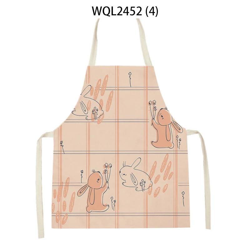 Animal Snail Rabbit Printing Apron Adult Kids Sleeveless Kitchen Apron Linen Cooking Baking Accessories Apron Cleaning Tool