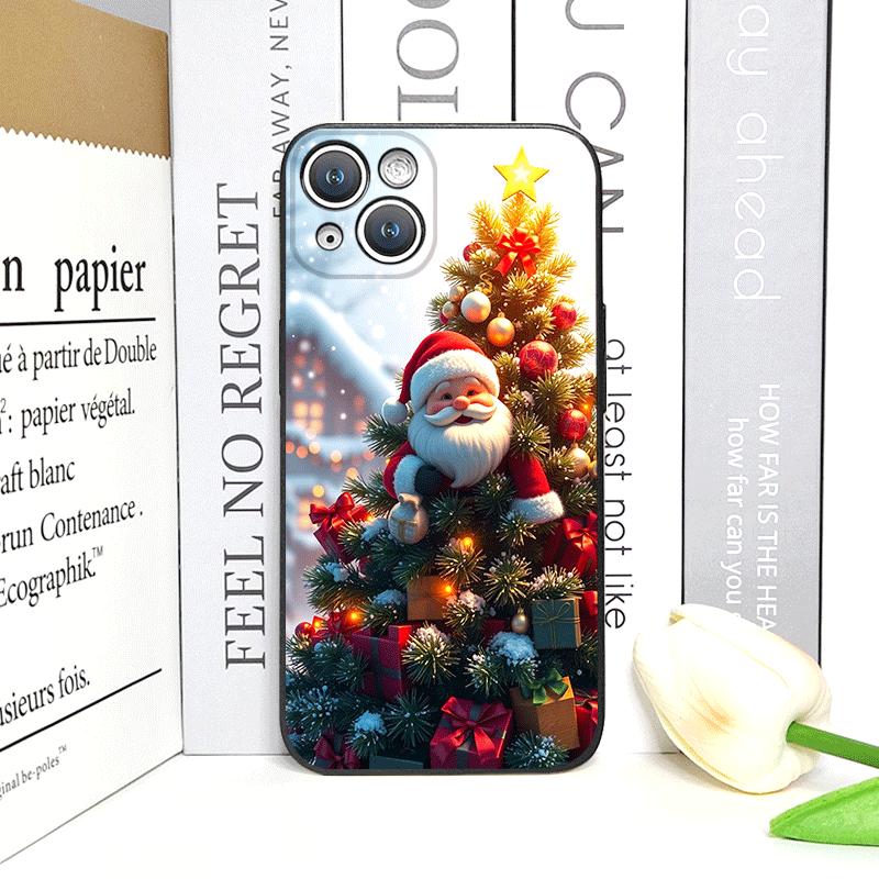 Cartoon Christmas-themed Santa Claus Phone Case for IPhone 16 12 11 14 13 15 Pro Max Mini X XS MAX XR SE2 7 8 14 Plus Soft Cover