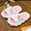 New children's summer slippers for girls, cartoon rabbit design, non-slip soft-soled home sandals for boys and girls