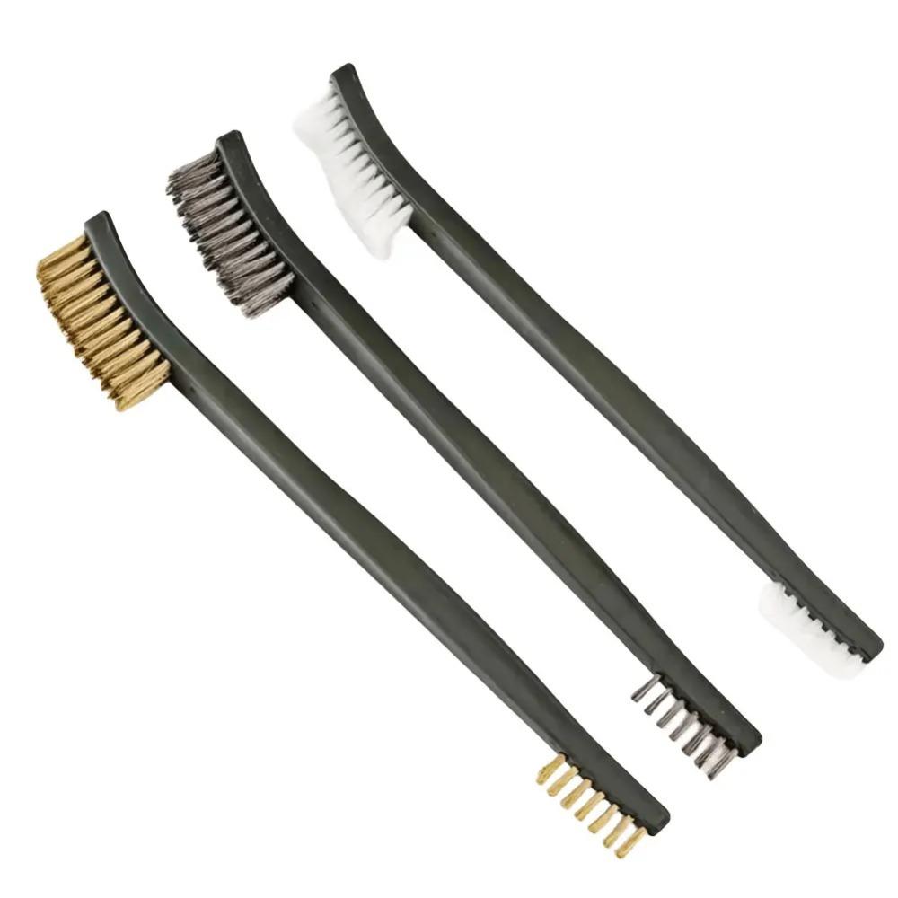 3 PCS Wire Brush Set Polishing Universal Hunting Gun Cleaning Kit Tactical Rifle Gun Cleaning Tool for Cleaning Paint/Rust/Dirt