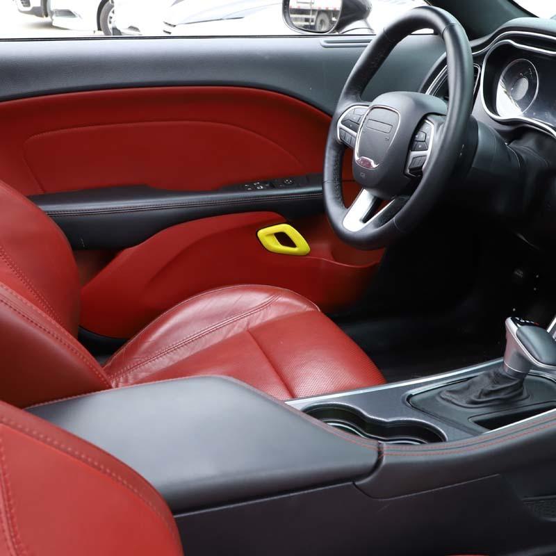 Pegatinas de cubierta decorativa para manija de puerta interior, aptas para Dodge Challenger 2015 Up, accesorios de coche ABS
