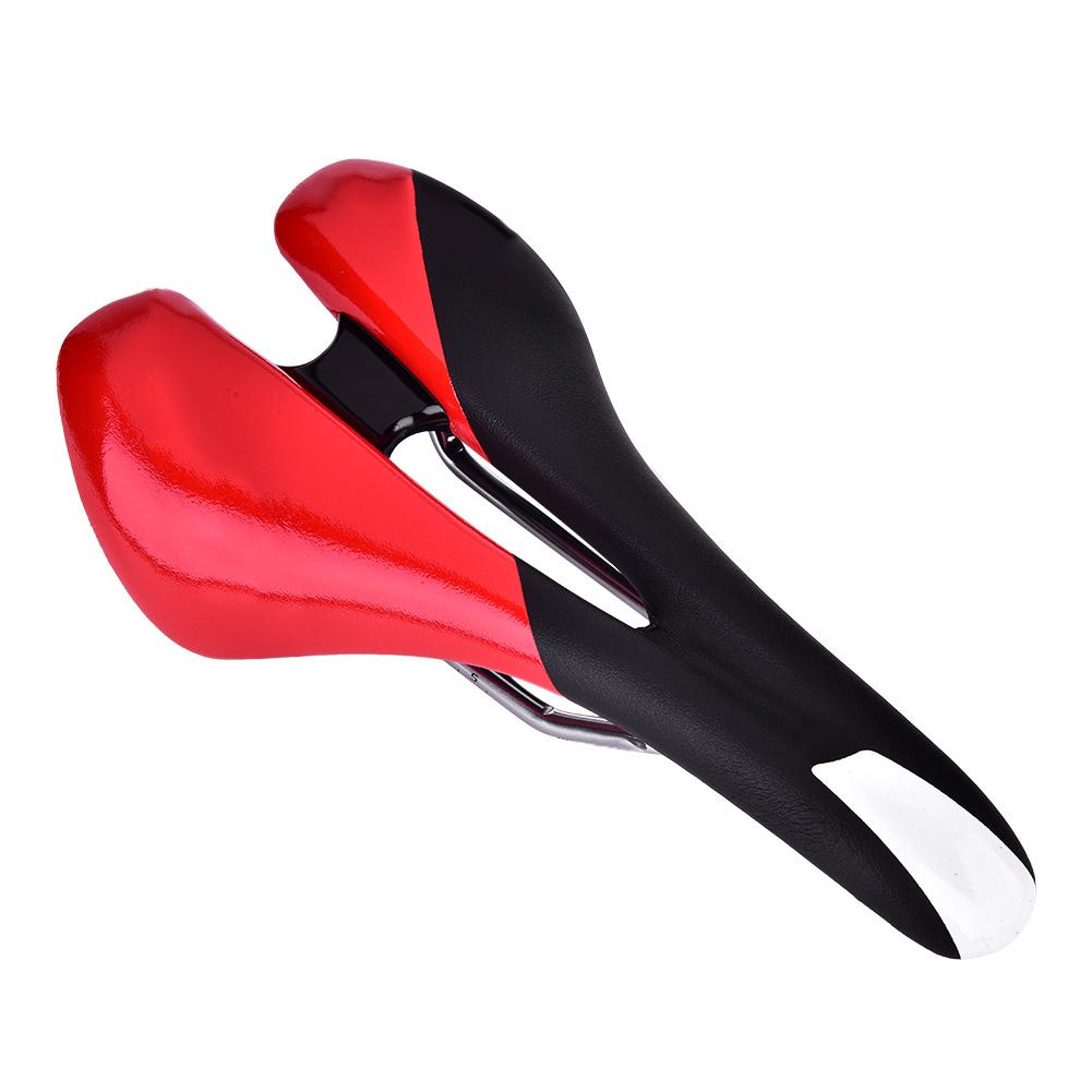 PU Lther   Cycling St Cushion Saddle For Mountain Road Bike(Red & Black)