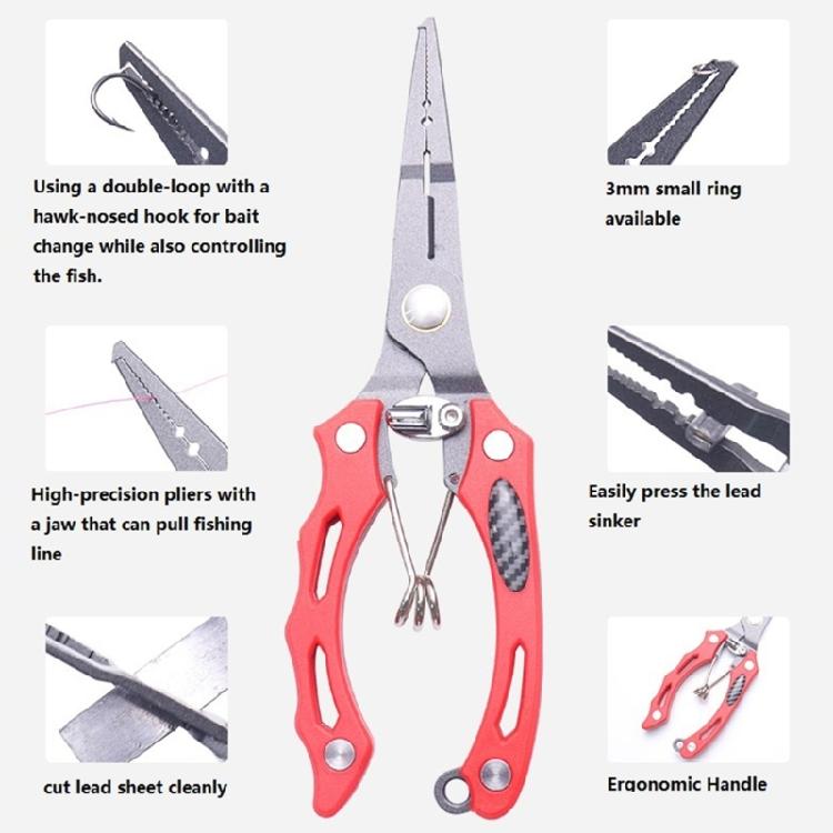 Stainless Steel Fishing Pliers Hook Remover Outdoor Fish Line Cutter Tool Comfortable Grip Scissors Fishing Accessories