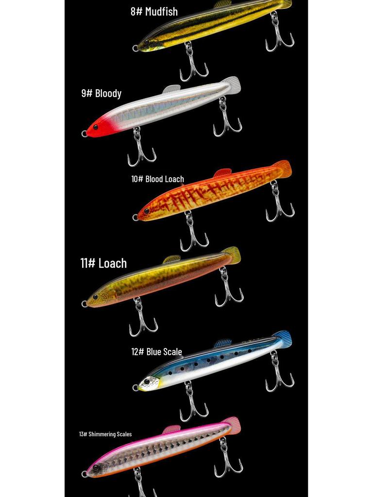 2023 Meixia Loach Brother Sinking Pencil: Loach-Shaped Long Cast Wobbling Lure for Aspius, Mandarin Fish, and Perch