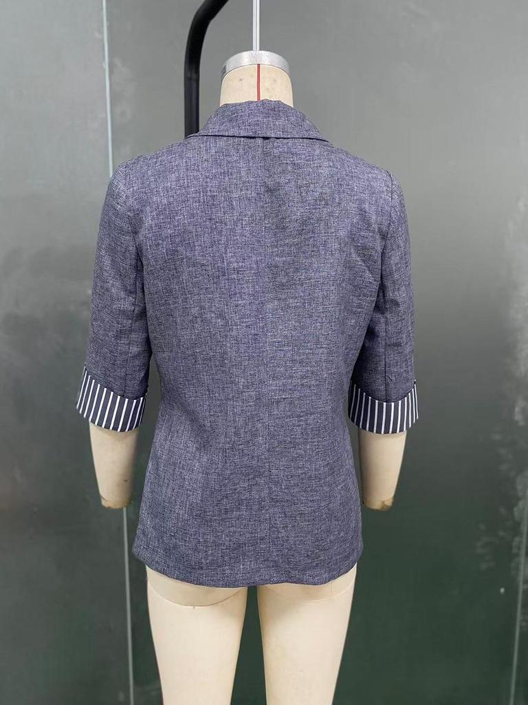 European and American Style Women's Autumn Fashion Three-Quarter Sleeve Suit Jacket