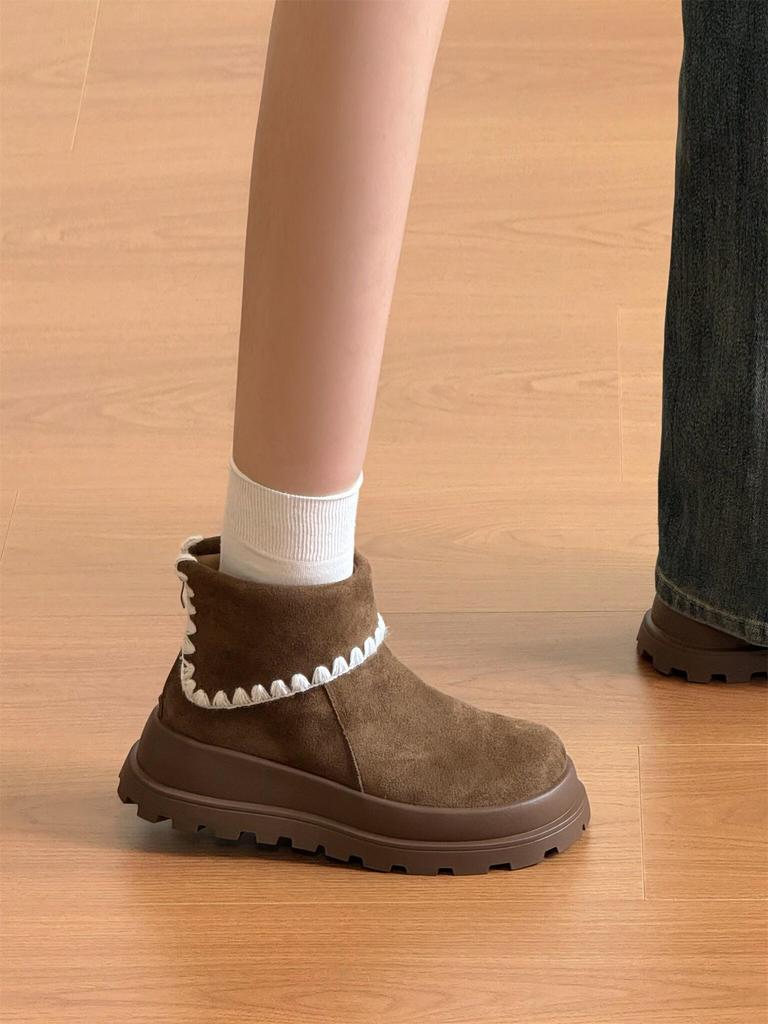 Velvet version~ Huge good-looking thick-soled Boken short boots for women's 2025 autumn and winter new small Maillard Martin boots