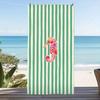 Seafood Medley Beach Towel Colorful Lobster Starfish Shells And Oranges Pattern Fun Nautical Theme Soft Microfiber Towel