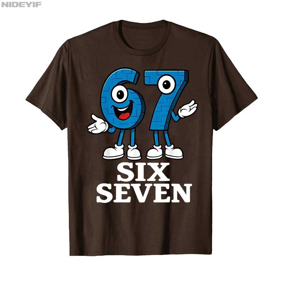 67 Six Seven 6-7 - Lustiges Italienisches Brainrot Kinder Gaming Meme T-Shirt Für Männer Frauen 100% Baumwoll T-Shirts Kurzarm Tops 0925-1