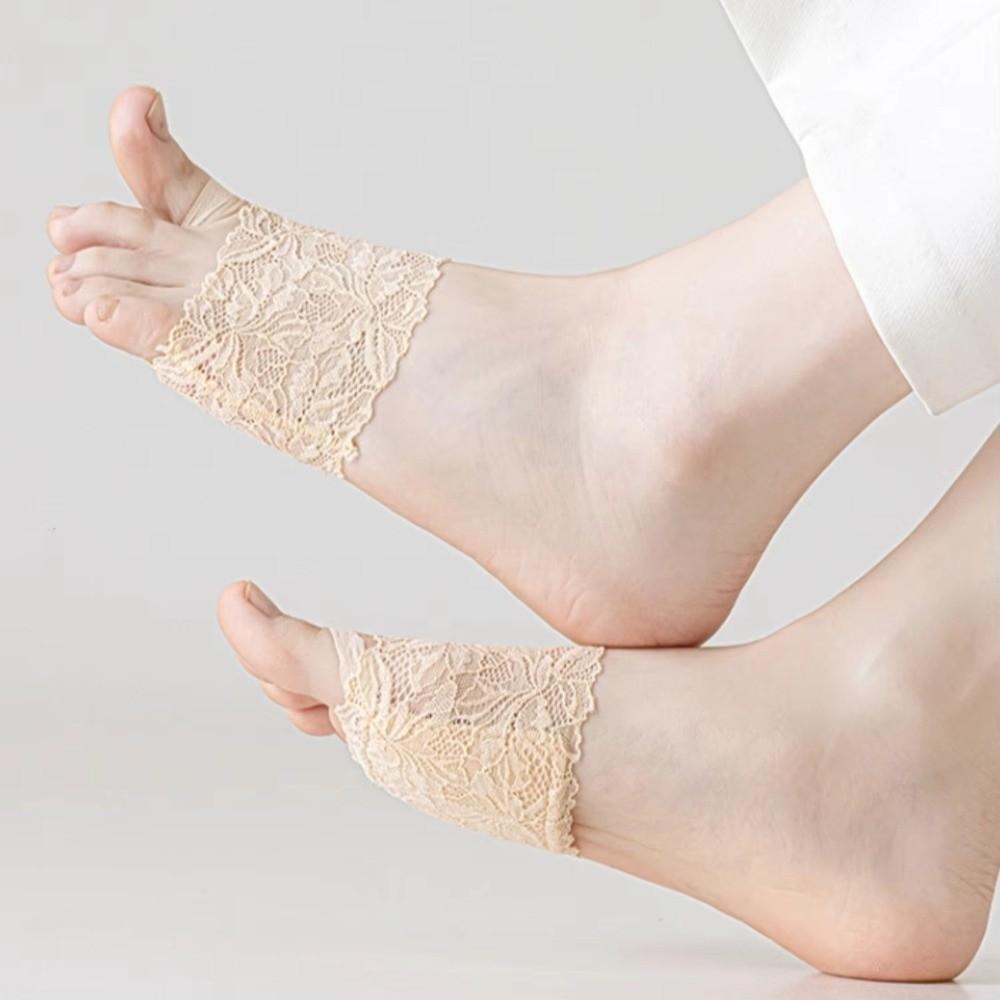 1 Pair Thin Forefoot Pads Lace Invisible Socks Invisible Half Insoles Women