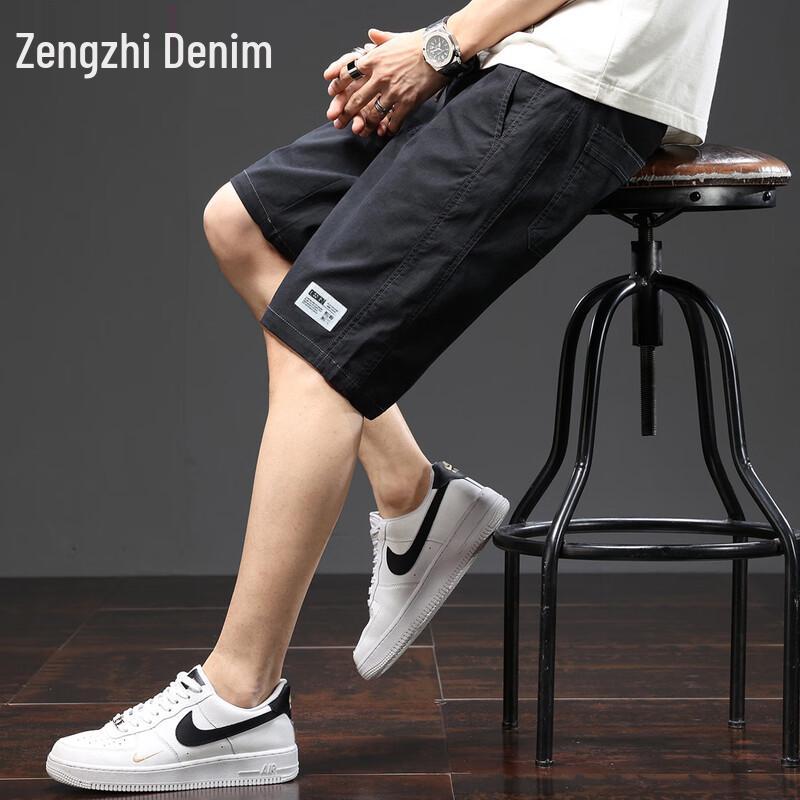 Zengzhi Men's Summer Casual Straight Cargo Shorts