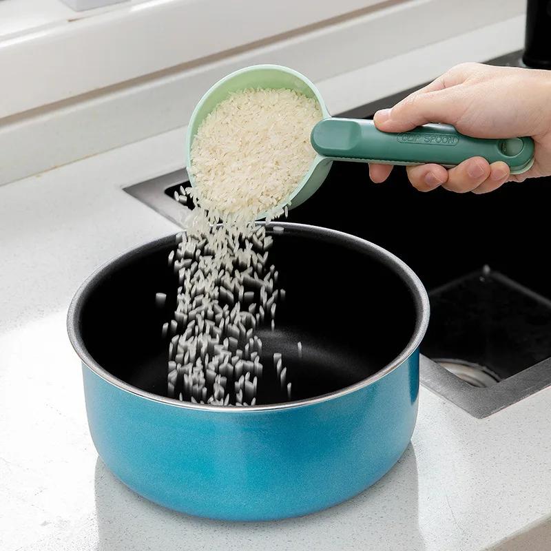 Solid Color Stainless Steel Rice Scoop Universal Non-stick Yellow Copper Coffee Rice Powder Green Storage
