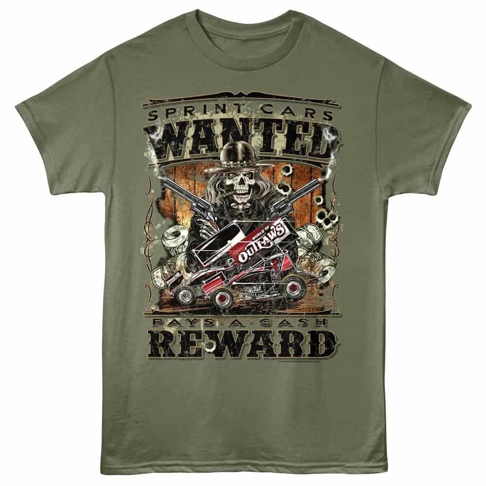 World of Outlaws Sprint Cars Wanted Men s T Shirt 4XL