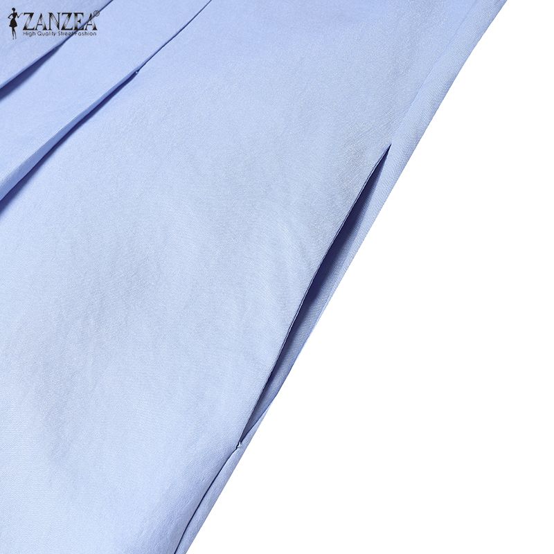 ZANZEA Damen Lässig Rundhals Sommer Ärmelloses Kleid