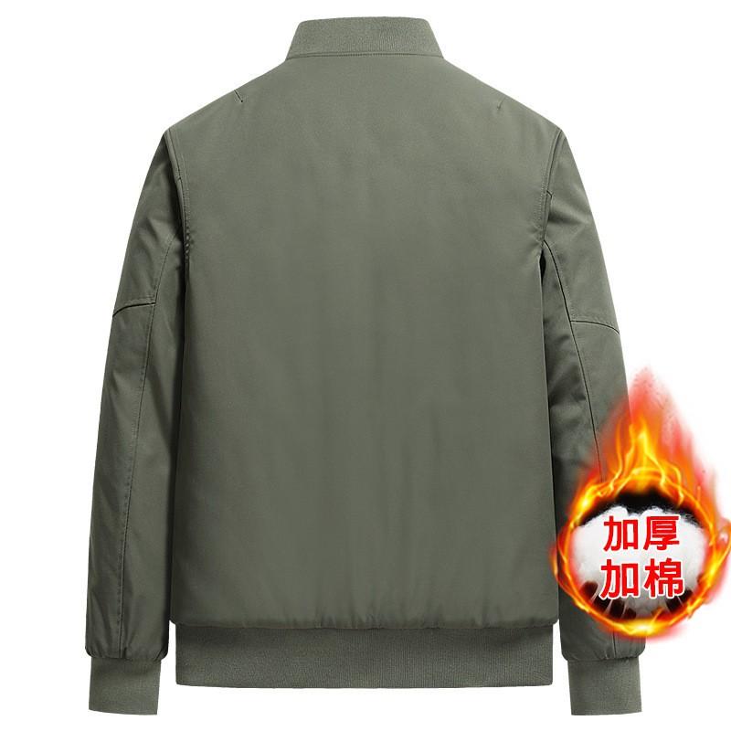Mens Thick Cotton Puffer Jacket Winter Warm Loose Fit Baseball Collar Outerwear Casual Wear