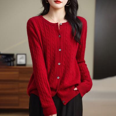 Women Cardigans Spring Autumn Winter Long Sleeve Knitted Sweaters O-neck Thick Warm Fashin Korean Cardigan Slim Fit Tops
