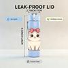 1PC White Cat Flower Bow 750ml Color Plastic Sports Water Bottle Leakproof Flip Straw Lid Suitable for Sports Office Home Use