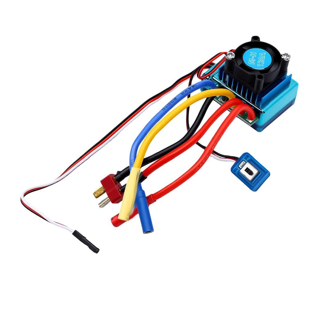 2 to 3S 120A Brushless ESC RC Electronic Speed Controller with T Male Plug 4.0mm Banana Female Plug for RC Car Boat