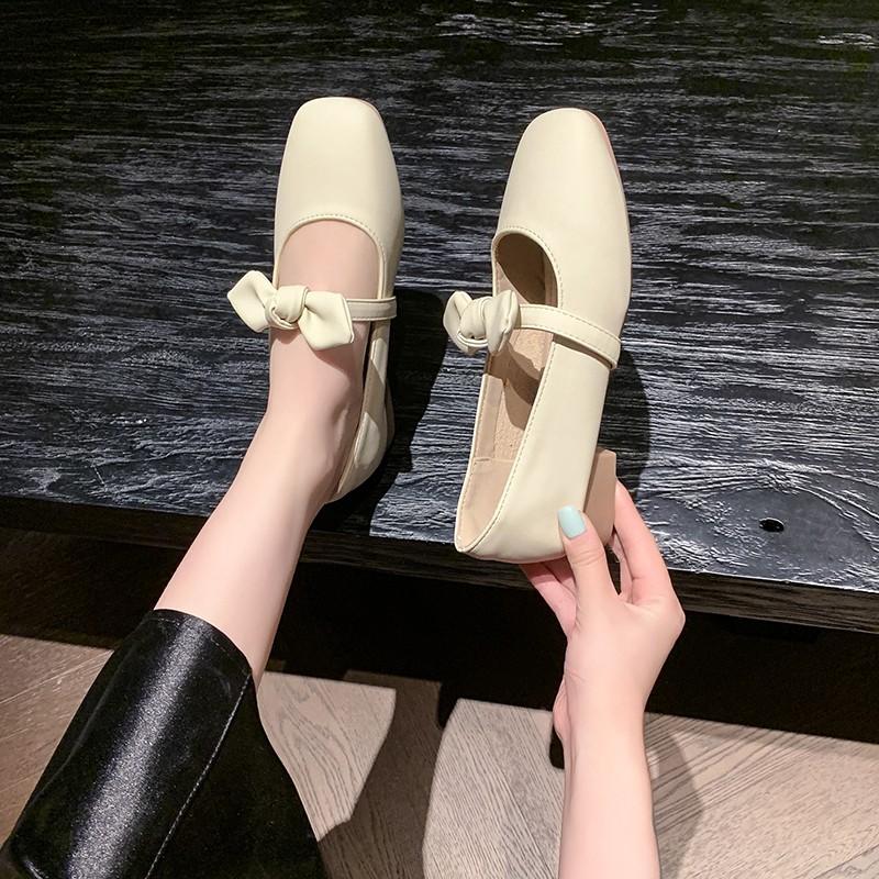 Fashion 2025 Spring Autumn Women's Flat Shoes New Ladies Casual Leather Shoes Sweet Bowknot Versatile Women's Loafers Shallow Versatile