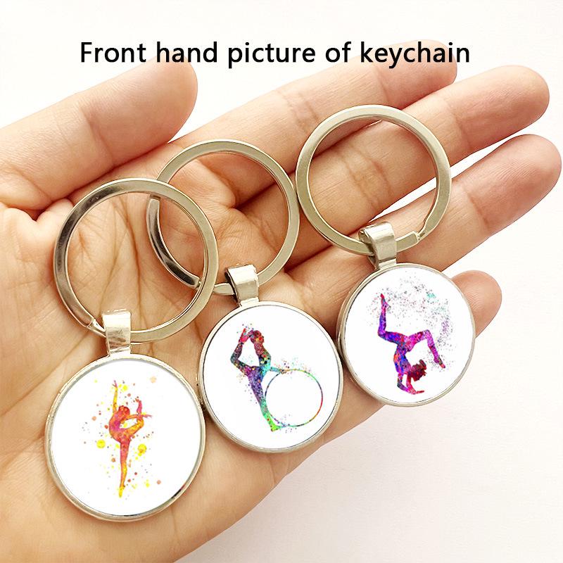 Rhythmic Gymnastics Time Gem Keychain Pendant - Alloy Keyring Ornament Gift