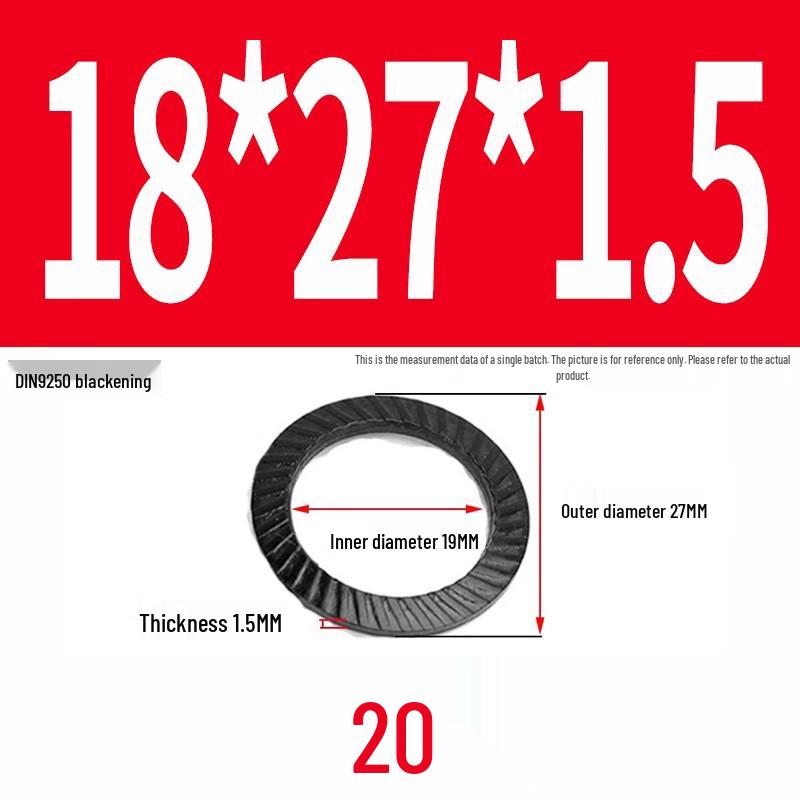 Double-Sided Serrated Lock Washer, 65Mn Steel & 304 Stainless, Anti-Loosening & Anti-Slip, Self-Locking
