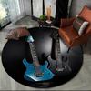 Elektrische Gitarre Klassische Gitarre Runder Teppich für Wohnzimmer Schlafzimmer Kinderzimmer Dekoration, Haustierbereich Teppich Rutschfeste Bodenmatte