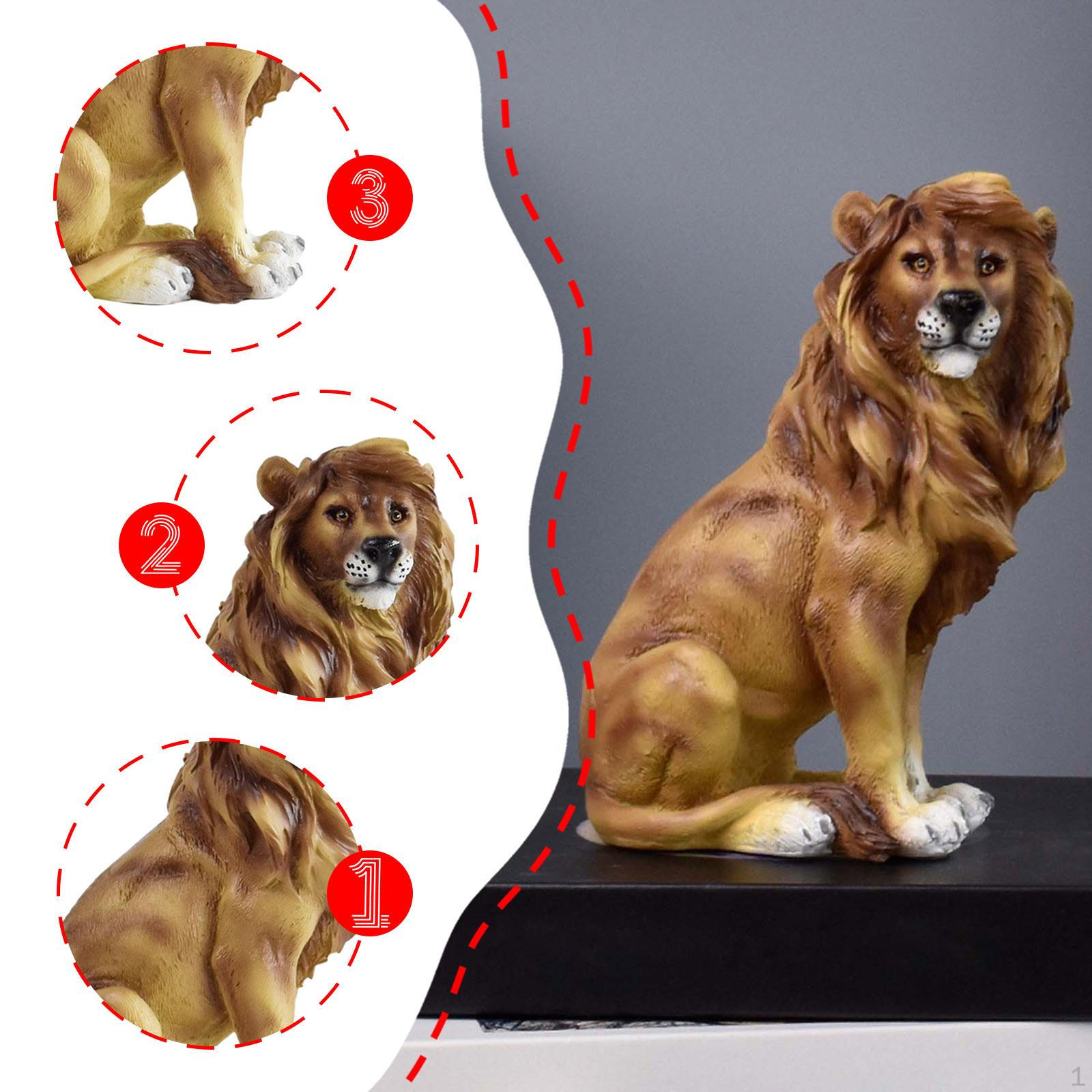 

Фигурка животного Лев для украшения офисного стола и гостиной коричневый