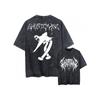 T-shirt Estampe Artistique Fantôme Lettre Ghostemane, T-shirt Décontracté Manches Courtes Lavage Vintage
