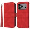 For iPhone 17 Pro Max Case Wallet Skin-Touch Leather Imprinted Phone Cover with Wrist Strap