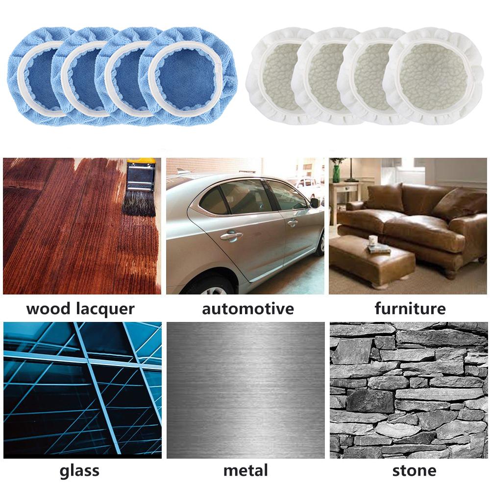 8 Stück Polier-Pads 6 Zoll 150 mm Polierhauben Radpolierpad Autopolierer Pad-Kits für Autopolierer Polieren