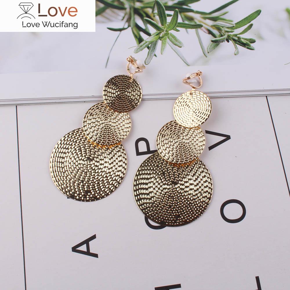

Pendientes Largos Con Clip Dorado Para Mujer, Aretes Vintage Sin Piercing Para Ni ñA Y Ni ñO, Clip Para Oreja De Fiesta