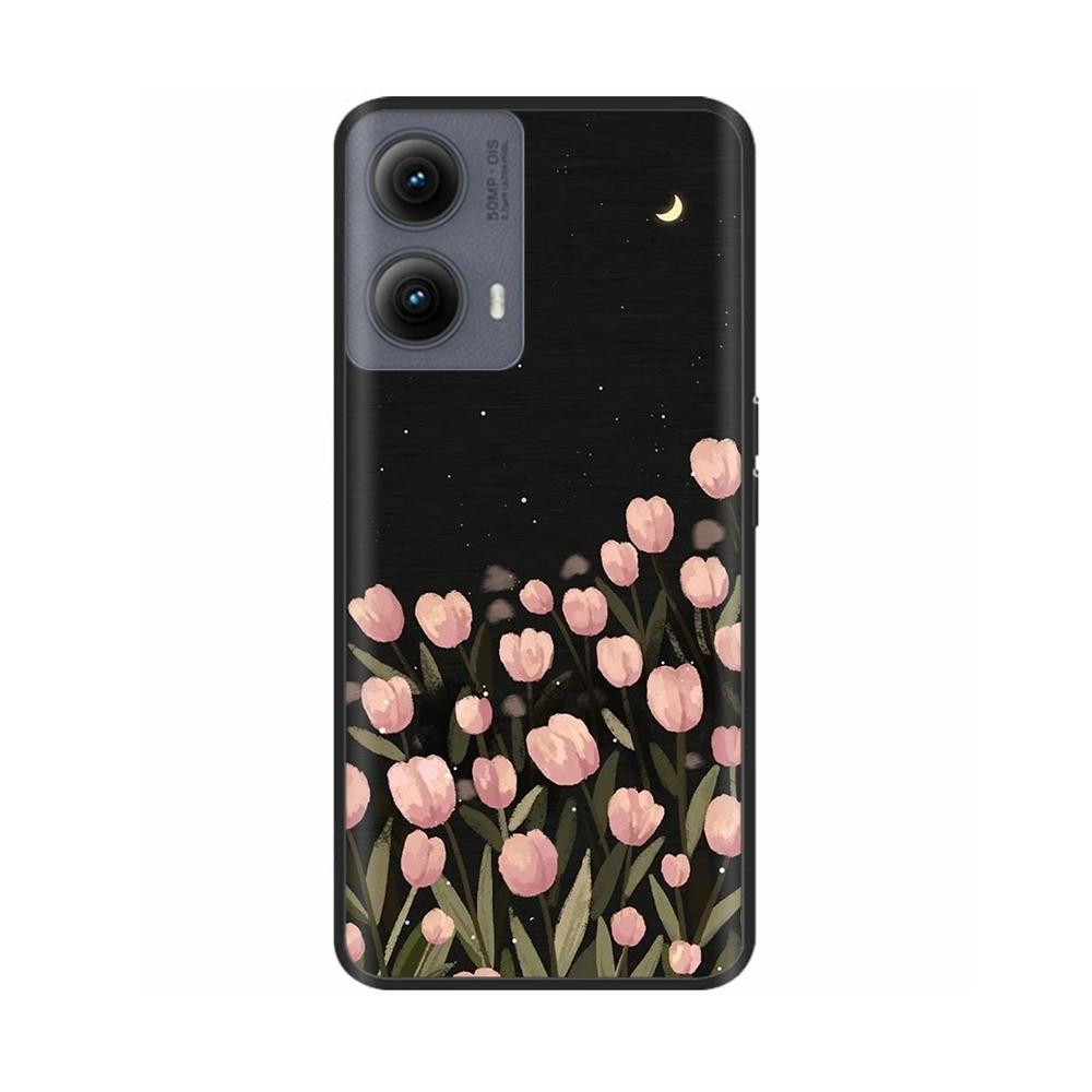 Silicone Casing For Motorola Edge 2024 Case Lovely Cartoon Soft TPU Black Cover For Moto Edge 2024 6.6" Shockproof Fundas Capa