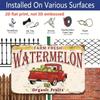 Vintage Farm Fresh Watermelon Metal Sign, Rustic Farmhouse Wall Decor, Weather-Resistant Indoor Outdoor