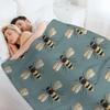 Gold Bee Throw Blanket Shaggy Furry Soft Blanket For Bedroom Living Room